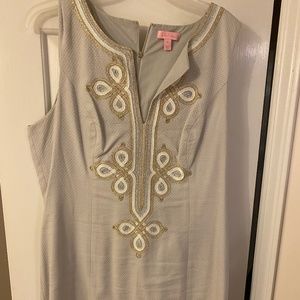 Grey, Silver, Gold, and White Lilly Pulitzer Dress